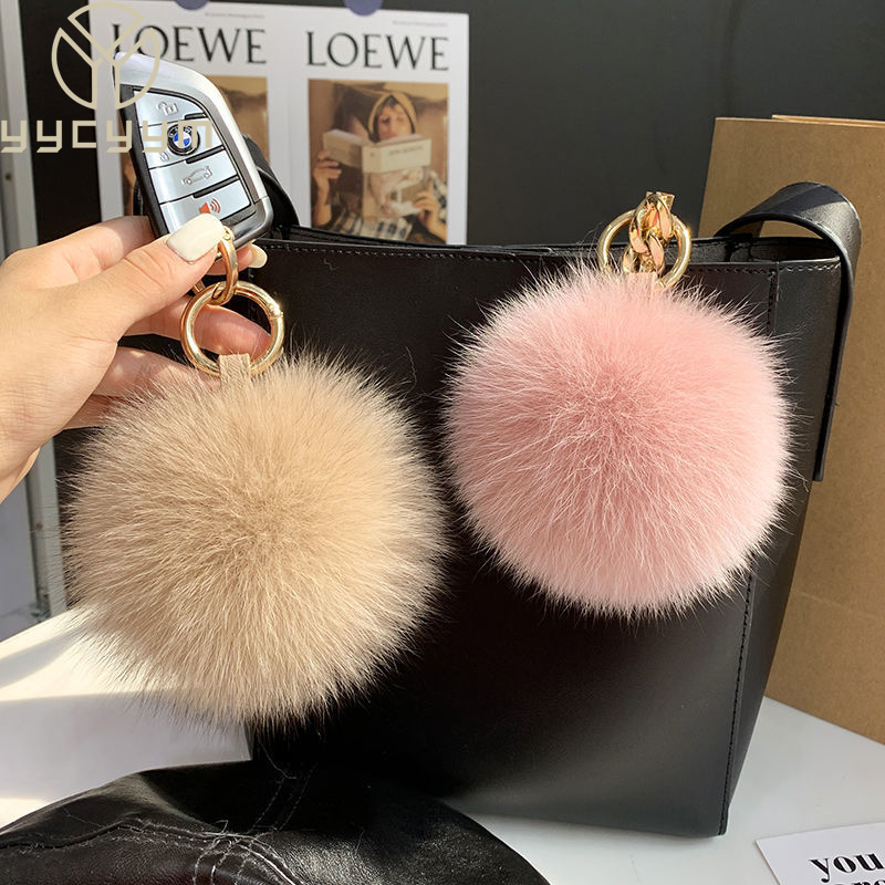 Women'S Emo Accessories - 2024 Pluizige Echte Vossenbont Bal Poms