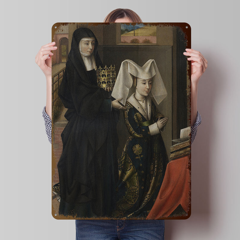 Women Accessories Poster - Religieus schilderij van twee vrouwen metalen