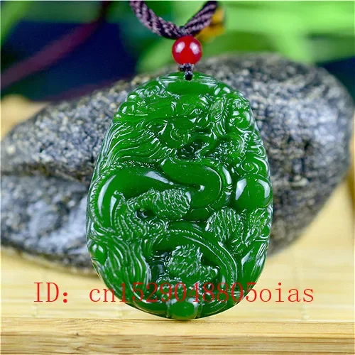 Women'S Accessories Jewelry - Natuurlijke Groene Chinese Jade Draak Hanger