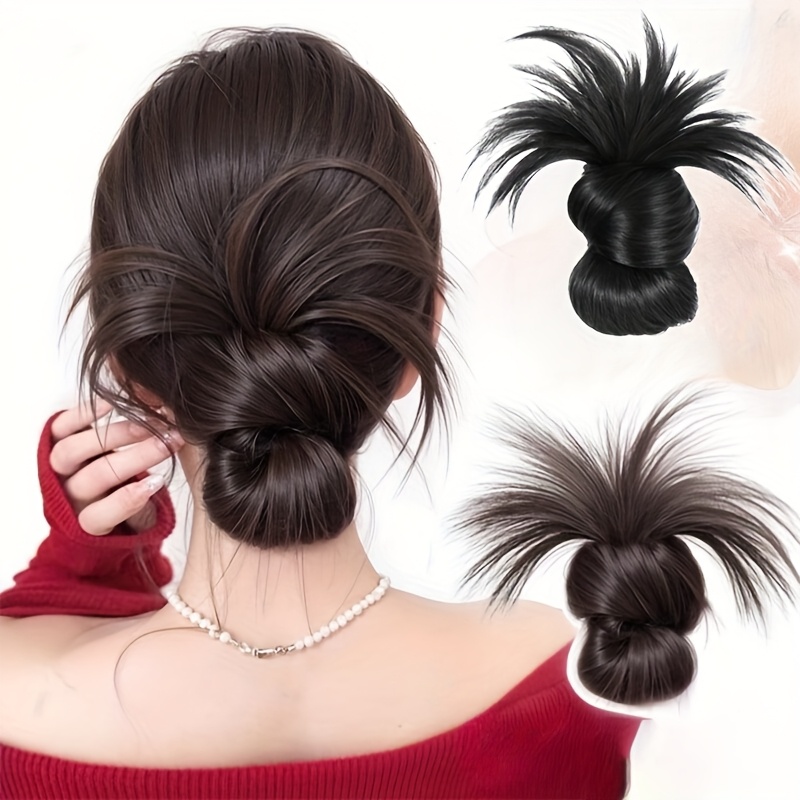 Women Accessories Pack - Lage Synthetische Broodje Paardenstaart Haar Natuurlijke