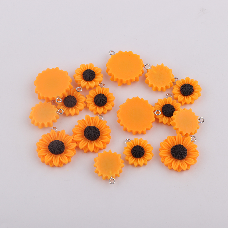 Resin Bangle Bracelet - 10 stks/partij Zonnebloem Bloem Hars Charms