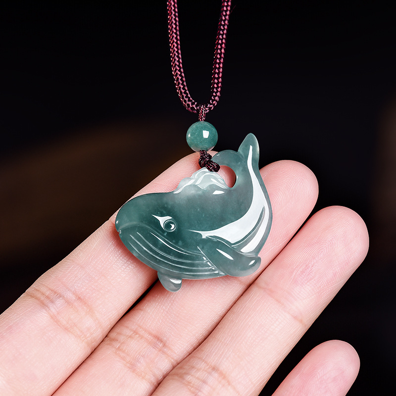 Women'S Accessories Jewelry - Natuurlijke Birmese Jadeiet Walvis Hanger Ketting
