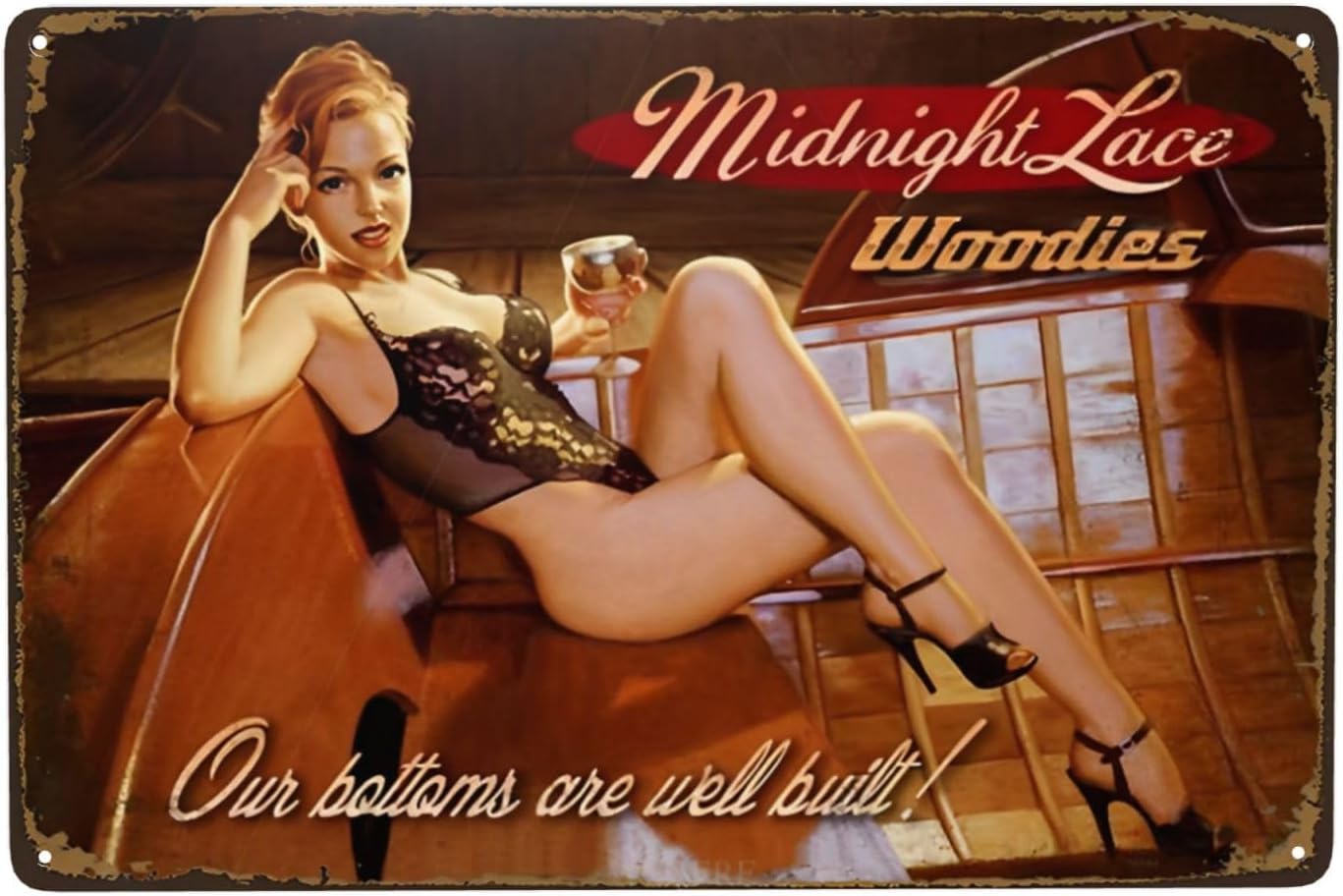 Women Accessories Poster - Midnight Lace Woodies Pin-up Girl Vintage