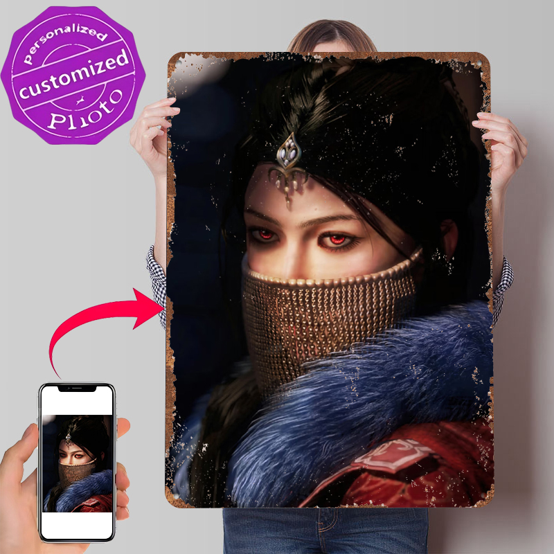 Women Accessories Poster - Mysterieuze vrouw met rode ogen blikken