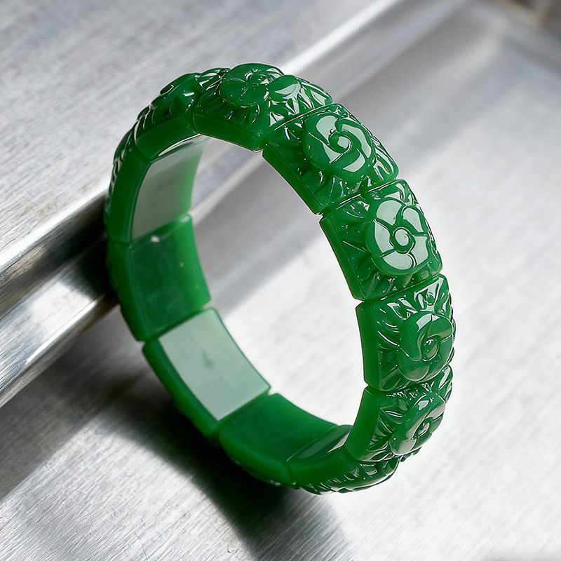 Women'S Accessories Jewelry - Echte Jade Bloem Armband Designer Vintage