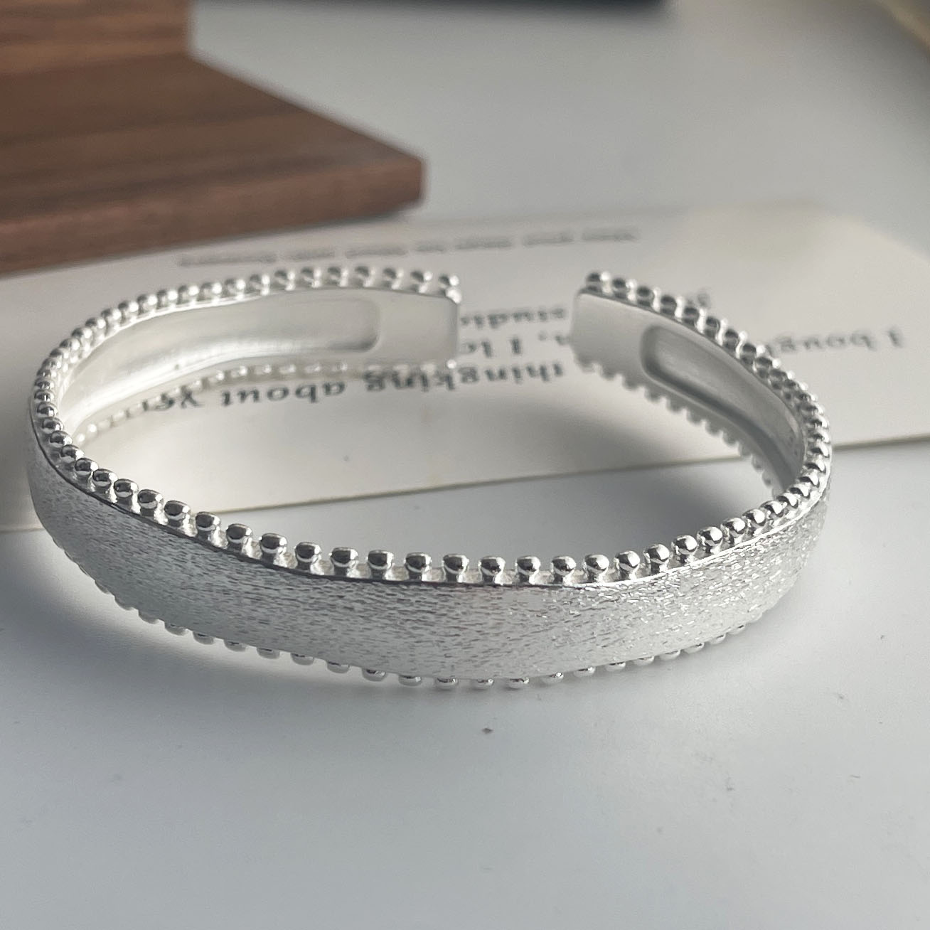 Resin Bangle Bracelet - 100% massief 925 sterling zilver retro