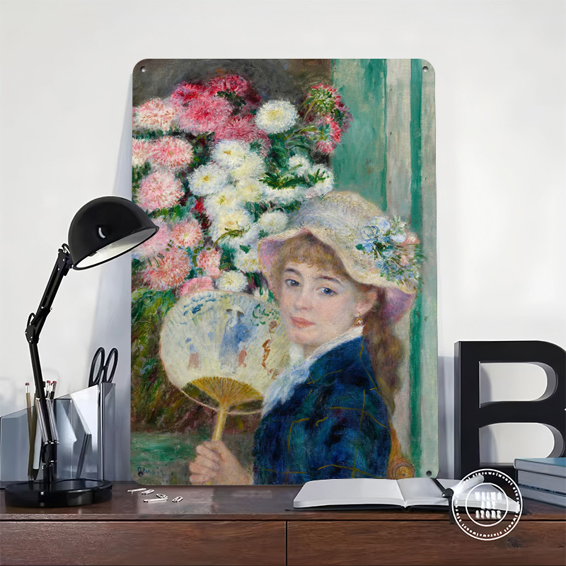 Jonge vrouw met waaier en bloe - Women Accessories Poster recensie en prijs