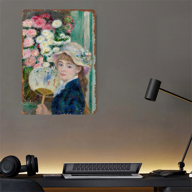 Jonge vrouw met waaier en bloe - Women Accessories Poster recensie en prijs