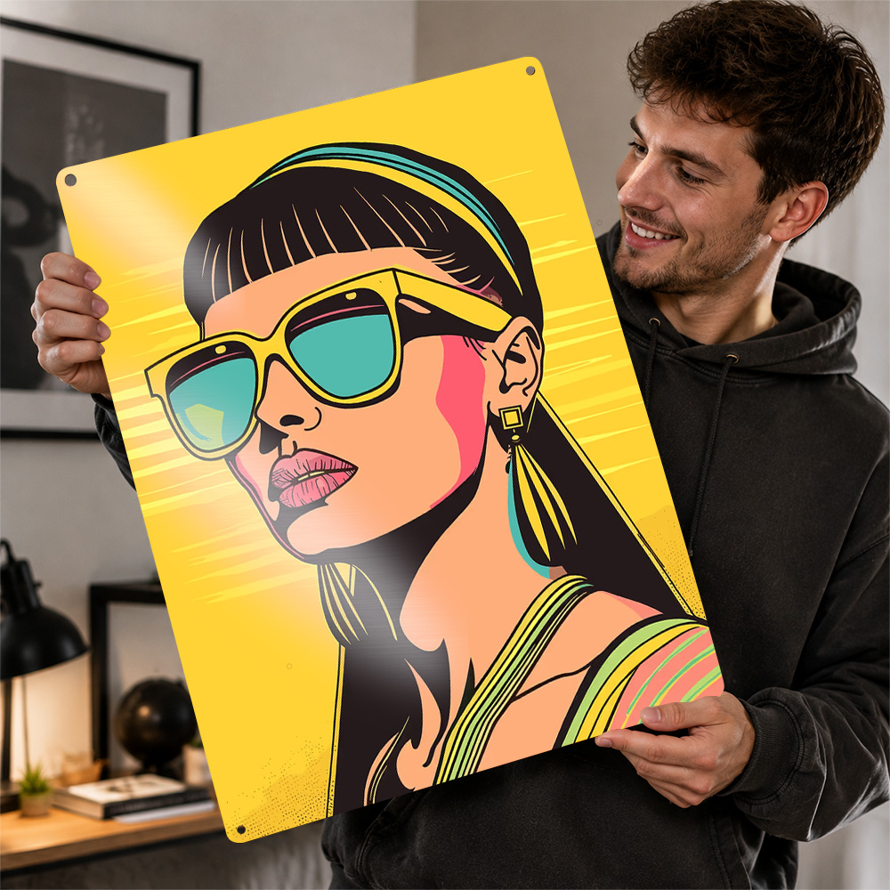 Retro vrouw met zonnebril 3D t - Women Accessories Poster recensie en prijs
