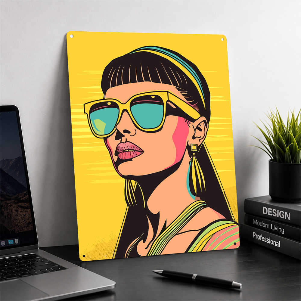Retro vrouw met zonnebril 3D t - Women Accessories Poster recensie en prijs