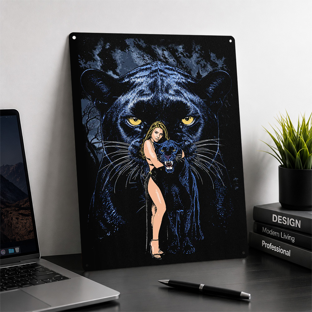 Vrouw knuffelt een zwarte pant - Women Accessories Poster recensie en prijs
