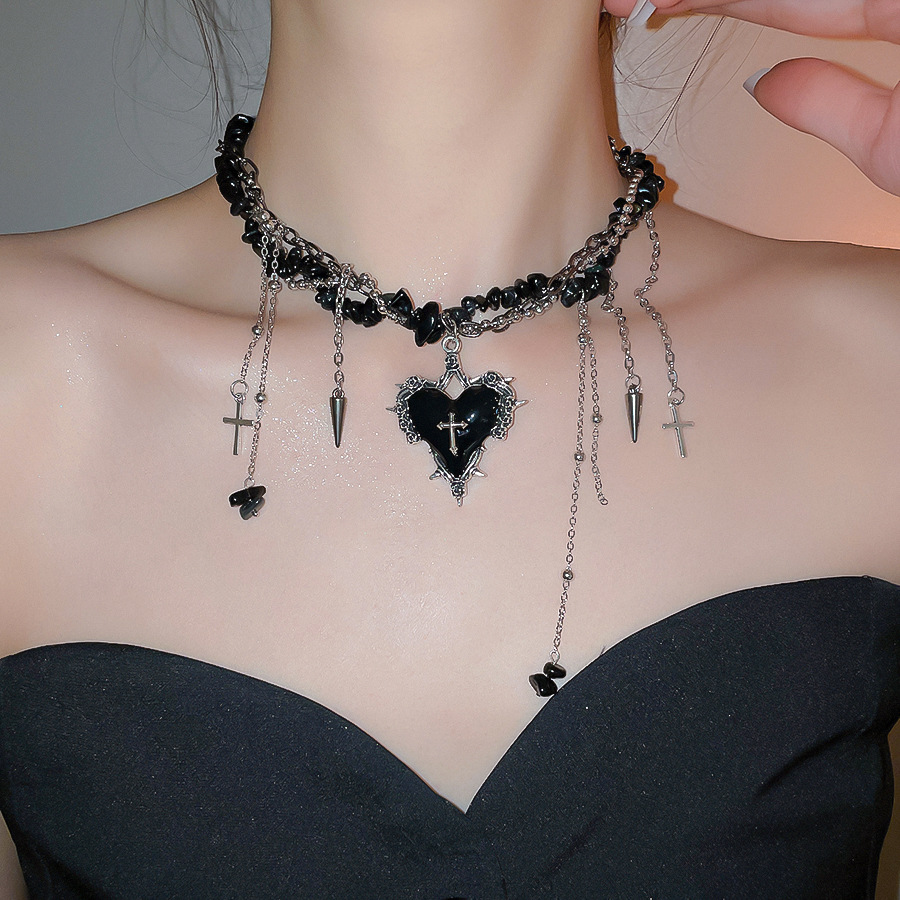 Goth Vintage Y2K Donkerrood Ha - Women'S Emo Accessories recensie en prijs